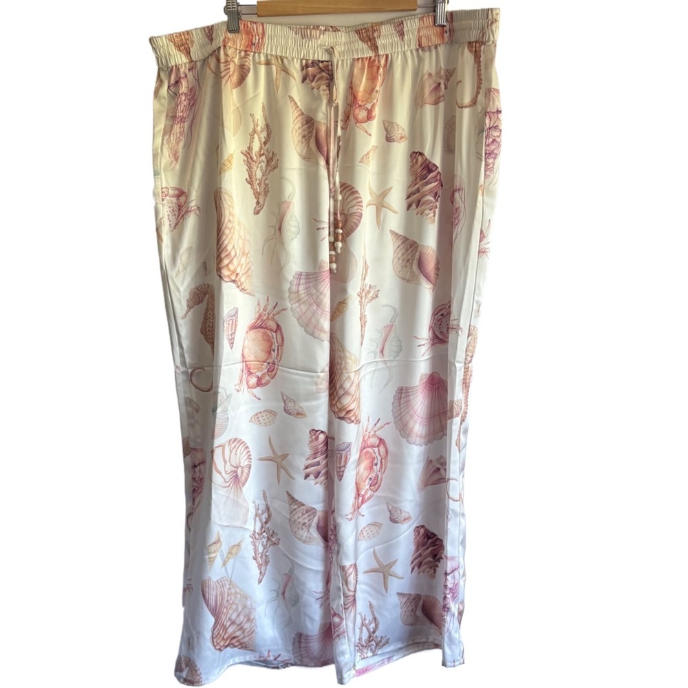 RACHEL Rachel Roy Beach Seashell print wide leg pant 3X - Picture 2 of 15